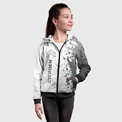 Толстовка на молнии детская Citroen - white gradient по-вертикали, цвет: 3D-черный — фото 2