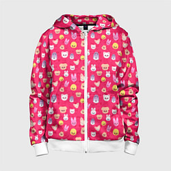 Толстовка на молнии детская Skzoo pattern pink, цвет: 3D-белый
