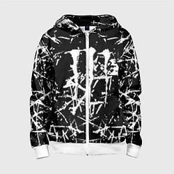 Толстовка на молнии детская Monster energy белые штрихи краско, цвет: 3D-белый