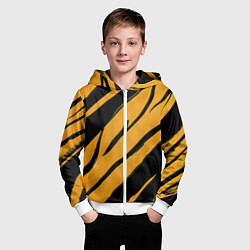 Толстовка на молнии детская Тигровый раскрас, цвет: 3D-белый — фото 2