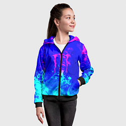 Толстовка на молнии детская Monster energy дым неоновый, цвет: 3D-черный — фото 2