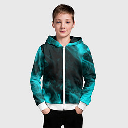 Толстовка на молнии детская Neon smoke, цвет: 3D-белый — фото 2