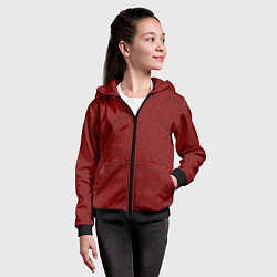 Толстовка на молнии детская Тёмный красный в крапинку, цвет: 3D-черный — фото 2