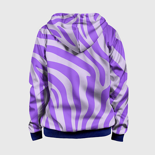 Детская толстовка на молнии Лавандовый тигровый паттерн / 3D-Синий – фото 2