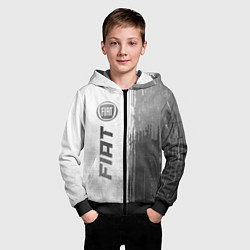 Толстовка на молнии детская Fiat - white gradient по-вертикали, цвет: 3D-черный — фото 2