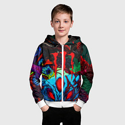 Толстовка на молнии детская Monster energy hyperbeast, цвет: 3D-белый — фото 2
