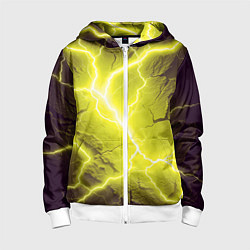Толстовка на молнии детская Color yellow black, цвет: 3D-белый