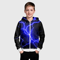 Толстовка на молнии детская Color blue black, цвет: 3D-белый — фото 2