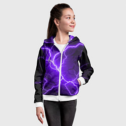 Толстовка на молнии детская Color purple black, цвет: 3D-белый — фото 2
