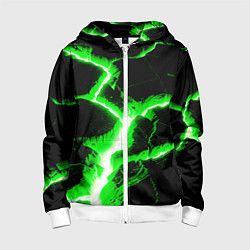 Толстовка на молнии детская Разлом, цвет: 3D-белый