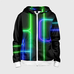 Детская толстовка на молнии Color blue black green stripe