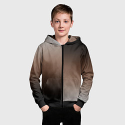 Толстовка на молнии детская Чёрно-коричневый текстурный градиент пополам, цвет: 3D-черный — фото 2