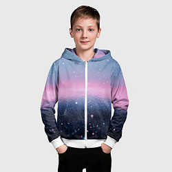 Толстовка на молнии детская Восход с блестками - текстура, цвет: 3D-белый — фото 2