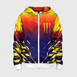 Детская толстовка на молнии Monster energy geometry yellow