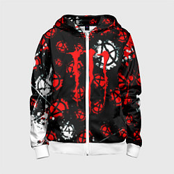 Толстовка на молнии детская Monster energy anarhy, цвет: 3D-белый