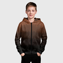 Толстовка на молнии детская Чёрно-коричневый полосы от светлого к тёмному, цвет: 3D-черный — фото 2