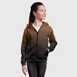 Толстовка на молнии детская Чёрно-коричневый полосы от светлого к тёмному, цвет: 3D-черный — фото 2