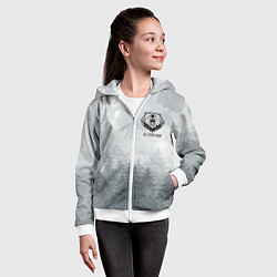 Толстовка на молнии детская Лес мой храм - медведь русич, цвет: 3D-белый — фото 2