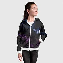 Толстовка на молнии детская Color black blue pink, цвет: 3D-белый — фото 2