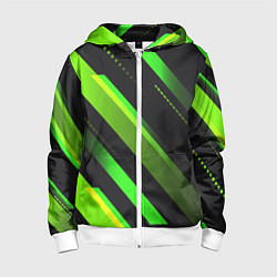 Детская толстовка на молнии Color black green