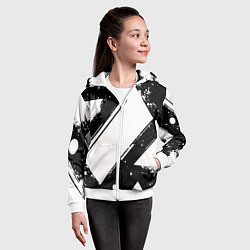 Толстовка на молнии детская Color black white, цвет: 3D-белый — фото 2