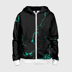 Толстовка на молнии детская Color black turquoise, цвет: 3D-белый