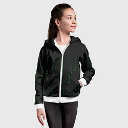 Толстовка на молнии детская Color black green, цвет: 3D-белый — фото 2