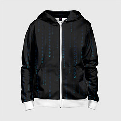 Толстовка на молнии детская Color black blue, цвет: 3D-белый