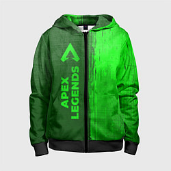 Толстовка на молнии детская Apex Legends - green gradient по-вертикали, цвет: 3D-черный