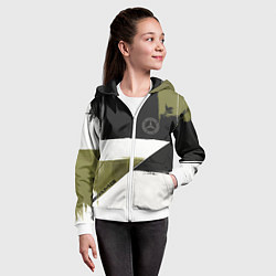 Толстовка на молнии детская Merсedes Benz логотип, цвет: 3D-белый — фото 2