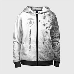 Детская толстовка на молнии Lamborghini - white gradient по-вертикали