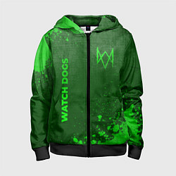 Детская толстовка на молнии Watch Dogs - green gradient вертикально