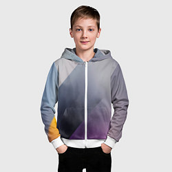 Толстовка на молнии детская Color grey with stripes, цвет: 3D-белый — фото 2