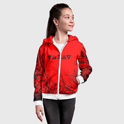 Толстовка на молнии детская Лого ведьмак деревья, цвет: 3D-белый — фото 2