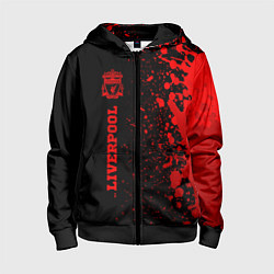 Детская толстовка на молнии Liverpool - red gradient по-вертикали