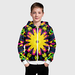 Толстовка на молнии детская Звездный калейдоскоп, цвет: 3D-белый — фото 2