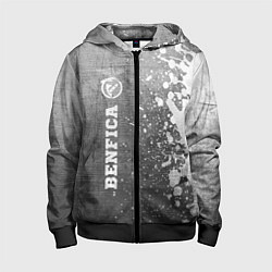 Толстовка на молнии детская Benfica - grey gradient по-вертикали, цвет: 3D-черный