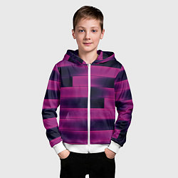 Толстовка на молнии детская Color pink square, цвет: 3D-белый — фото 2