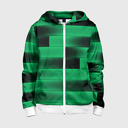 Толстовка на молнии детская Color green square, цвет: 3D-белый