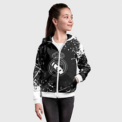 Толстовка на молнии детская Real Madrid белые краски, цвет: 3D-белый — фото 2