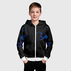 Толстовка на молнии детская Color blue abstraction, цвет: 3D-белый — фото 2