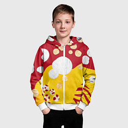 Толстовка на молнии детская Анималистичный паттерн, цвет: 3D-белый — фото 2