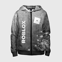 Детская толстовка на молнии Roblox - grey gradient вертикально
