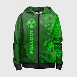 Детская толстовка на молнии Fallout - green gradient по-вертикали