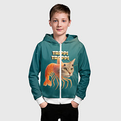 Толстовка на молнии детская Trippi Troppi мем, цвет: 3D-белый — фото 2