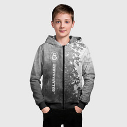 Толстовка на молнии детская Galatasaray - grey gradient по-вертикали, цвет: 3D-черный — фото 2