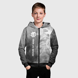 Толстовка на молнии детская Gears of War - grey gradient по-вертикали, цвет: 3D-черный — фото 2