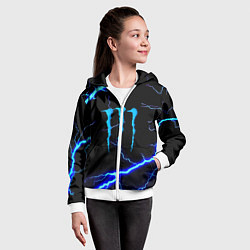 Толстовка на молнии детская Monster energy storm blue, цвет: 3D-белый — фото 2