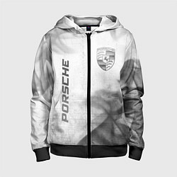Толстовка на молнии детская Porsche - white gradient вертикально, цвет: 3D-черный