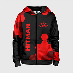 Детская толстовка на молнии Hitman - red gradient вертикально